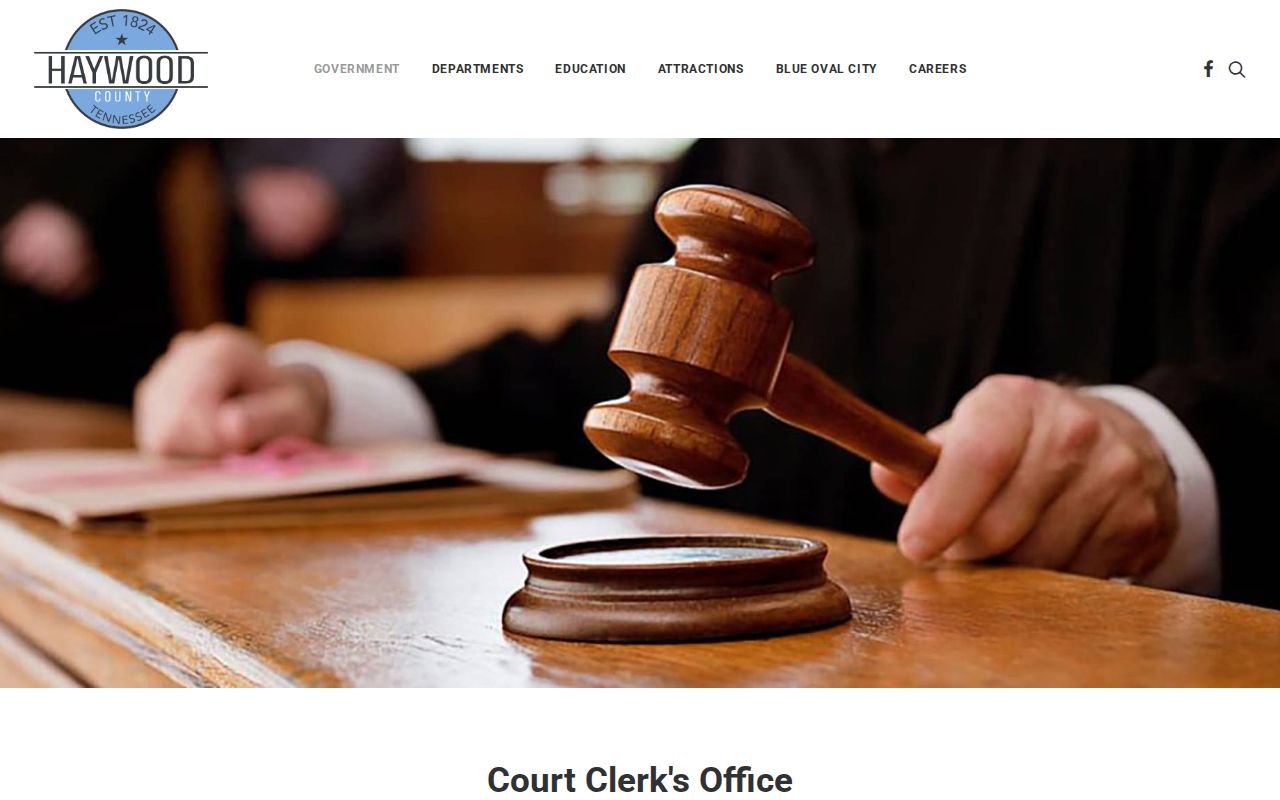 Haywood County criminal records clerk office page