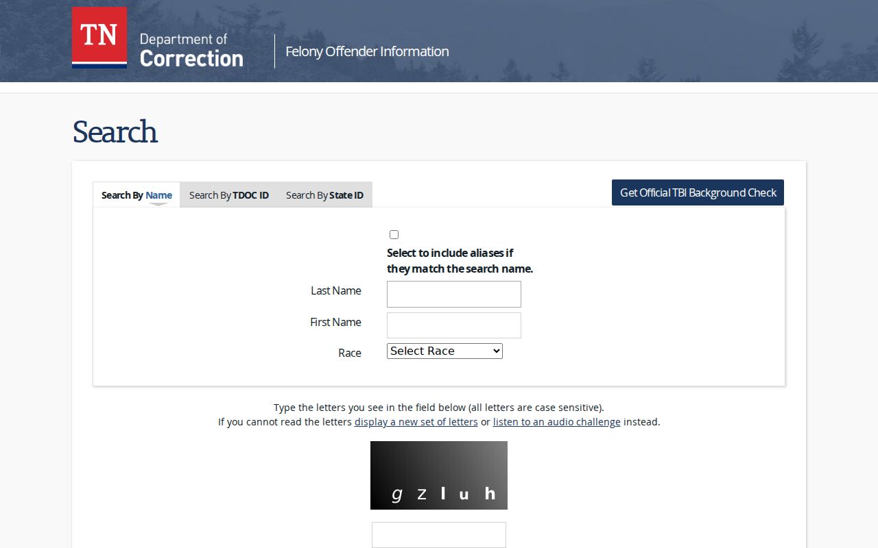 Haywood County criminal record search through TDOC FOIL
